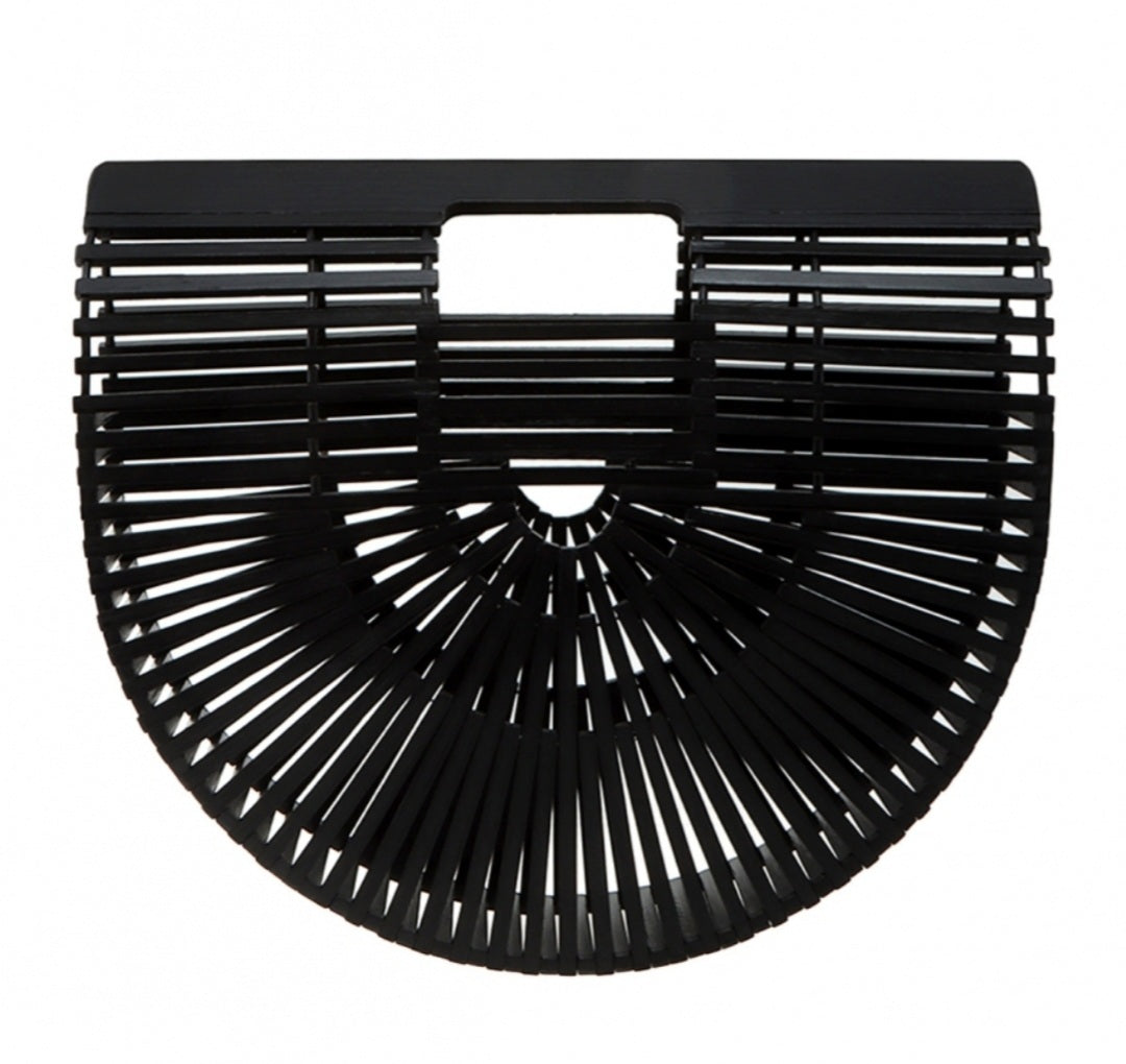 Black wooden purse