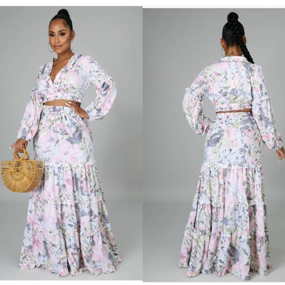 Paris 2 piece skirt set