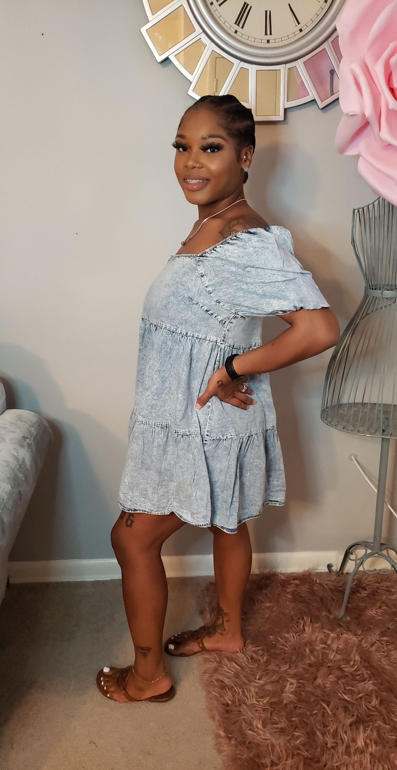 Denim Babydoll Dress