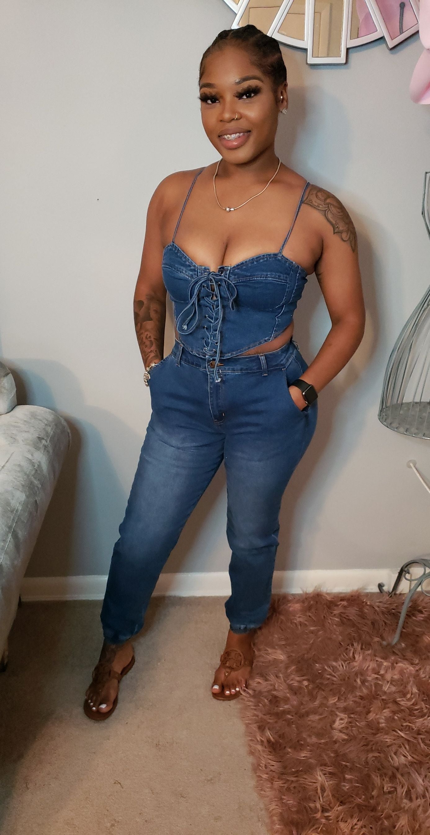 Denim 2 piece set